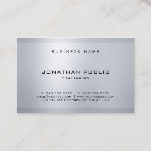 Elegantes Minimalistisches Glamour-Silber-moderner Visitenkarte