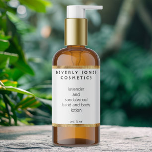 Elegantes Minimalistisches Gold & White Cosmetics- Rechteckiger Aufkleber