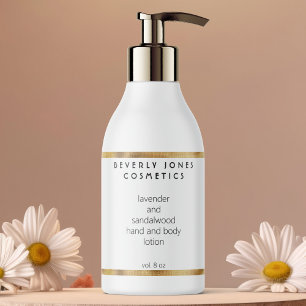 Elegantes Minimalistisches Gold & White Cosmetics- Rechteckiger Aufkleber