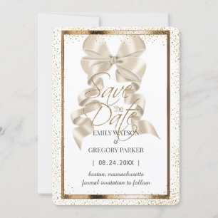 Elegantes, minimalistisches Goldband Save the Date