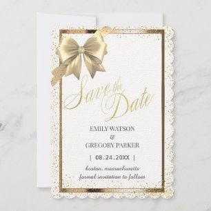 Elegantes, minimalistisches Goldband Save the Date