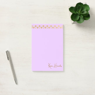 Elegantes Minimalistisches goldenes Akzent Rosa Post-it Klebezettel