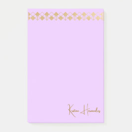 Elegantes Minimalistisches goldenes Akzent Rosa Post-it Klebezettel