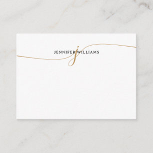 Elegantes minimalistisches goldenes Kalligrafie-Mo Mitteilungskarte