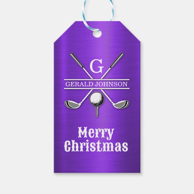Elegantes Minimalistisches Golf Monogram Design Geschenkanhänger (Vorderseite)