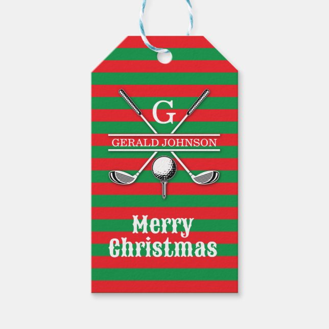 Elegantes Minimalistisches Golf Monogram Design Geschenkanhänger (Vorderseite)