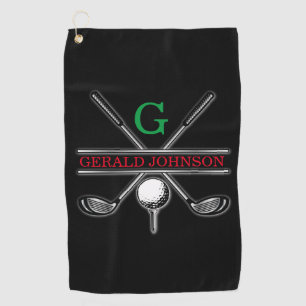 Elegantes Minimalistisches Golf Monogram Design Golfhandtuch
