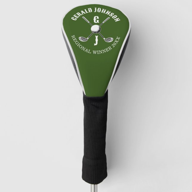 Elegantes Minimalistisches Golf Monogram Design Headcover (Vorderseite)