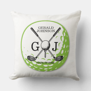 Elegantes Minimalistisches Golf Monogram Design Kissen