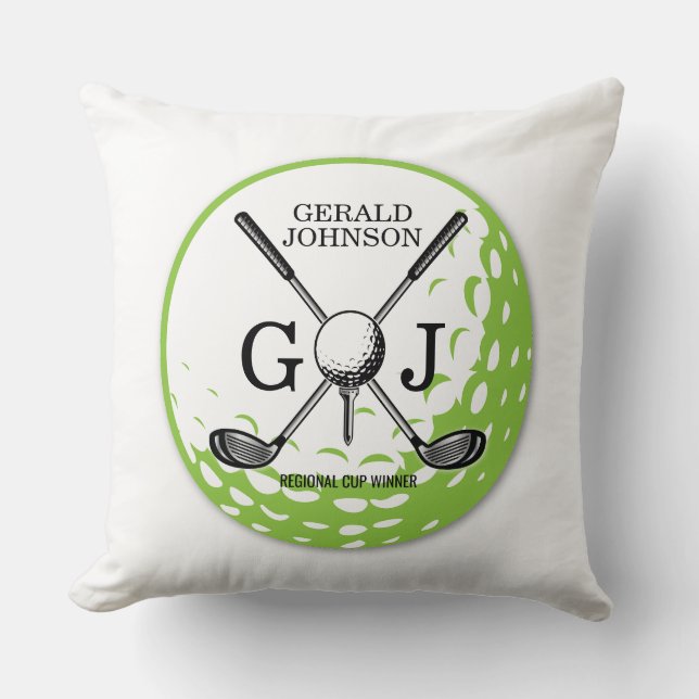 Elegantes Minimalistisches Golf Monogram Design Kissen (Vorderseite)