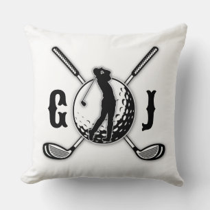 Elegantes Minimalistisches Golf Monogram Design Kissen