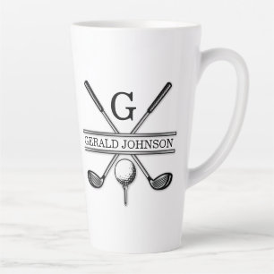 Elegantes Minimalistisches Golf Monogram Design Milchtasse