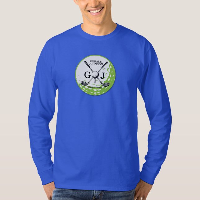 Elegantes Minimalistisches Golf Monogram Design T-Shirt (Vorderseite)