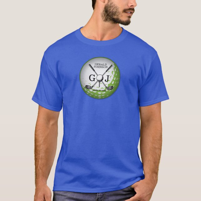 Elegantes Minimalistisches Golf Monogram Design T-Shirt (Vorderseite)