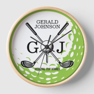 Elegantes Minimalistisches Golf Monogram Design Uhr