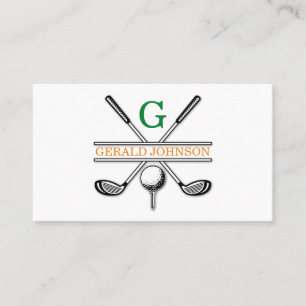 Elegantes Minimalistisches Golf Monogram Design Visitenkarte