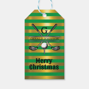 Elegantes Minimalistisches Golf Monogram Urlaubspr Geschenkanhänger
