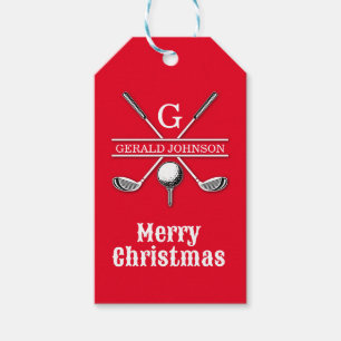 Elegantes Minimalistisches Golf Monogram Urlaubspr Geschenkanhänger