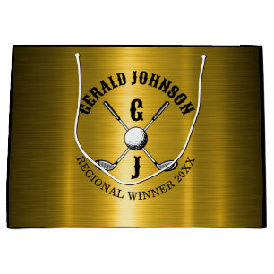 Elegantes minimalistisches Golf-Monogramm-Design g Große Geschenktüte