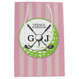 Elegantes minimalistisches Golf-Monogramm-Design Mittlere Geschenktüte