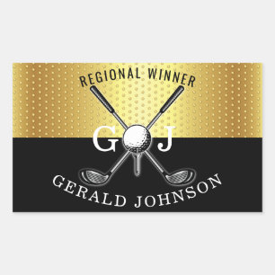 Elegantes minimalistisches Golf-Monogramm-Design Rechteckiger Aufkleber
