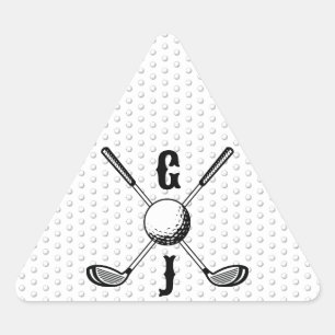 Elegantes minimalistisches Golf-Monogramm... Dreieckiger Aufkleber