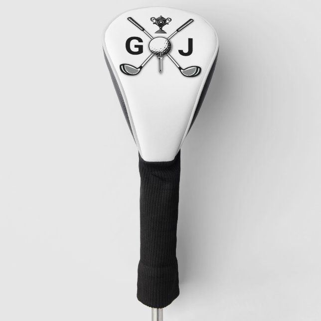 Elegantes minimalistisches Golf-Monogramm Golf Headcover (Vorderseite)