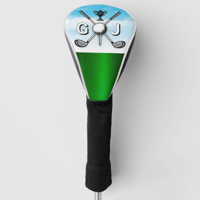 Elegantes minimalistisches Golf-Monogramm Golf Headcover (Vorderseite)