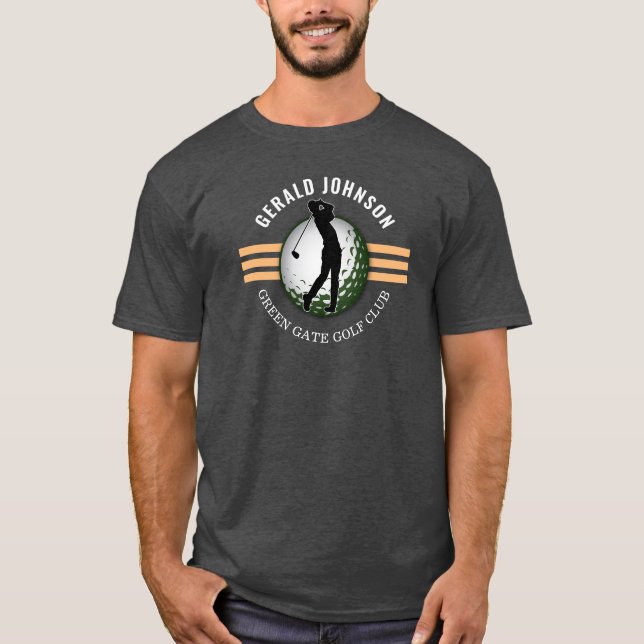 Elegantes Minimalistisches Golfer-Design T-Shirt (Vorderseite)