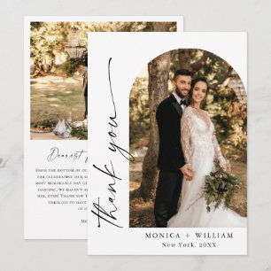 Elegantes Minimalistisches Handwriting Hochzeit 2  Dankeskarte