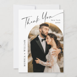 Elegantes Minimalistisches Handwriting Hochzeit 2  Dankeskarte