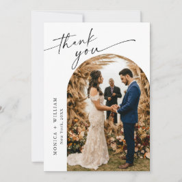 Elegantes Minimalistisches Handwriting Hochzeit 2  Dankeskarte