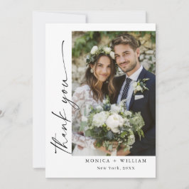 Elegantes Minimalistisches Handwriting Hochzeit 2  Dankeskarte