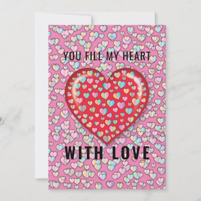 Elegantes Minimalistisches Herzdesign Einladung (Vorderseite)