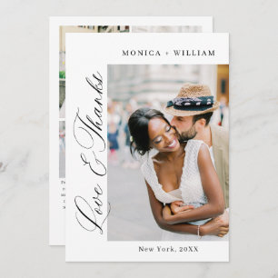 Elegantes Minimalistisches Hochzeiten 5 Foto Dankeskarte