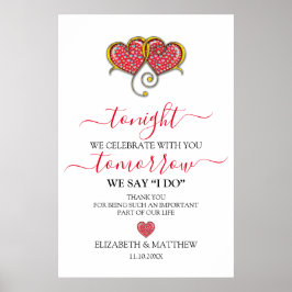 Elegantes Minimalistisches Hochzeitessen Probe Din Poster