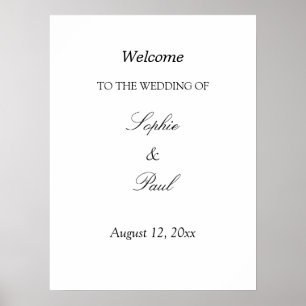 Elegantes minimalistisches Hochzeits-Willkommenspo Poster