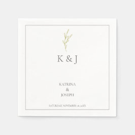 Elegantes Minimalistisches Hochzeitsheim Serviette