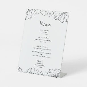 Elegantes minimalistisches Hochzeitsmenü von Ginkg Sockelschild