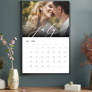 Elegantes minimalistisches Hochzeitsmodernes Fotos Kalender