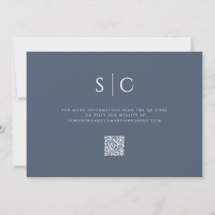 Elegantes Minimalistisches Hochzeitsmonogramm QR-C Save The Date