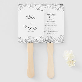 Elegantes minimalistisches Hochzeitsprogramm Ginkg Fächer