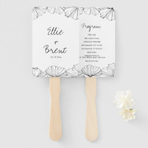 Elegantes minimalistisches Hochzeitsprogramm Ginkg Fächer