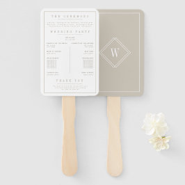 Elegantes Minimalistisches Hochzeitsprogramm in We Fächer