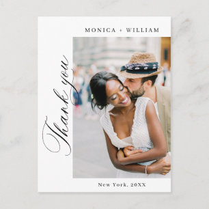 Elegantes Minimalistisches Hochzeitsszenario Foto Postkarte