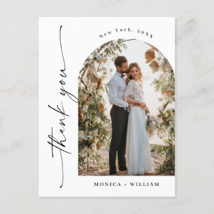 Elegantes Minimalistisches Hochzeitsszenario Foto Postkarte