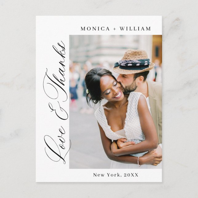 Elegantes Minimalistisches Hochzeitsszenario Foto  Postkarte (Vorderseite)