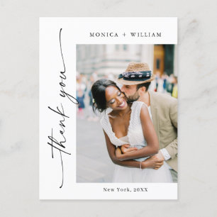 Elegantes Minimalistisches Hochzeitsszenario Foto Postkarte