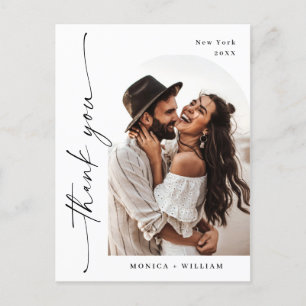 Elegantes Minimalistisches Hochzeitsszenario Foto  Postkarte