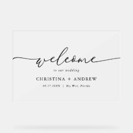 Elegantes Minimalistisches Hochzeitstipendium Acrylschild